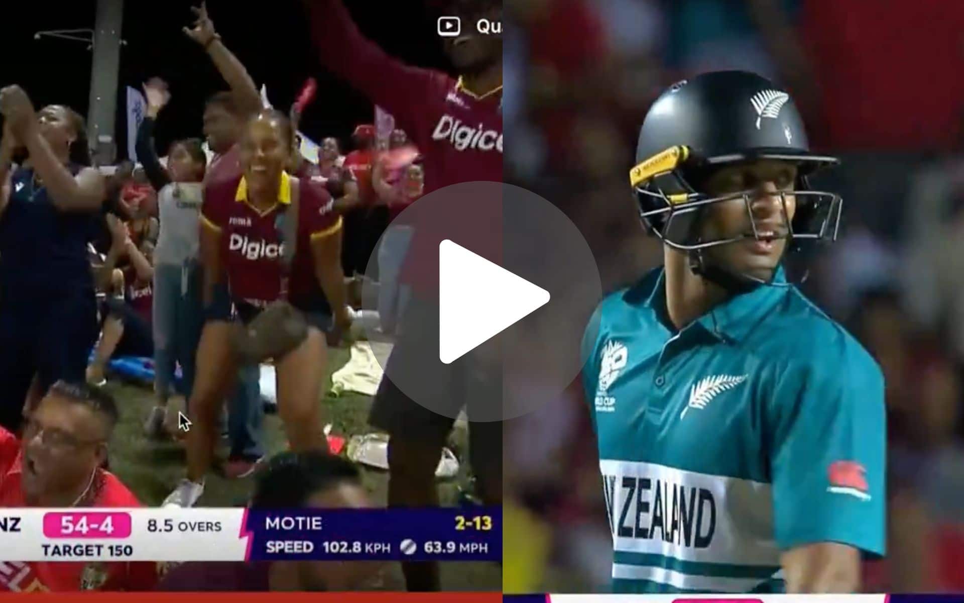 [Watch] WI Fan Girl Goes Crazy As CSK-Star Rachin Ravindra Departs With Excellent Catch By Russell